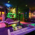 Wide Angle Bar Interior Disco Ball Lounge Area — The Mad House Dean Street, Newcastle